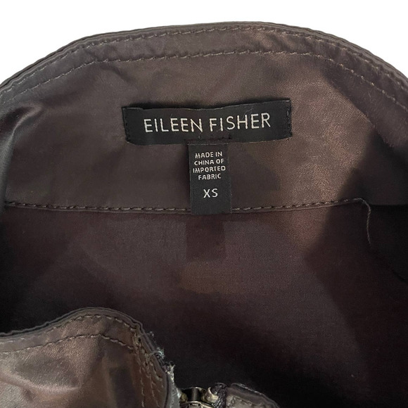 Eileen Fisher Satin Sheen Trench Coat size xsmall - Picture 2 of 8